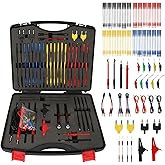 104PCS Automotive Circuit Test Leads Kit Electrical Breakout Leads Automotive Kit Multimeter Test Leads Kit with Alligator Clips,Banana Plug Test Lead,Oscilloscope Probe