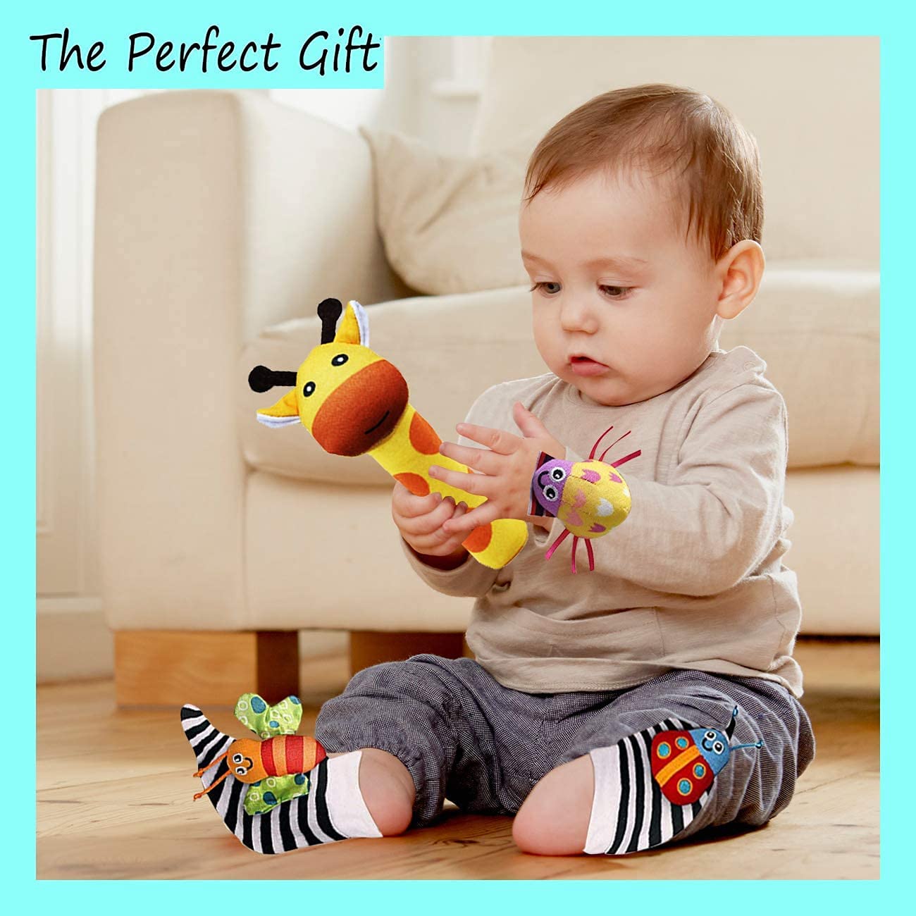 Foot Finders And Wrist Rattles For Infants Developmental Texture