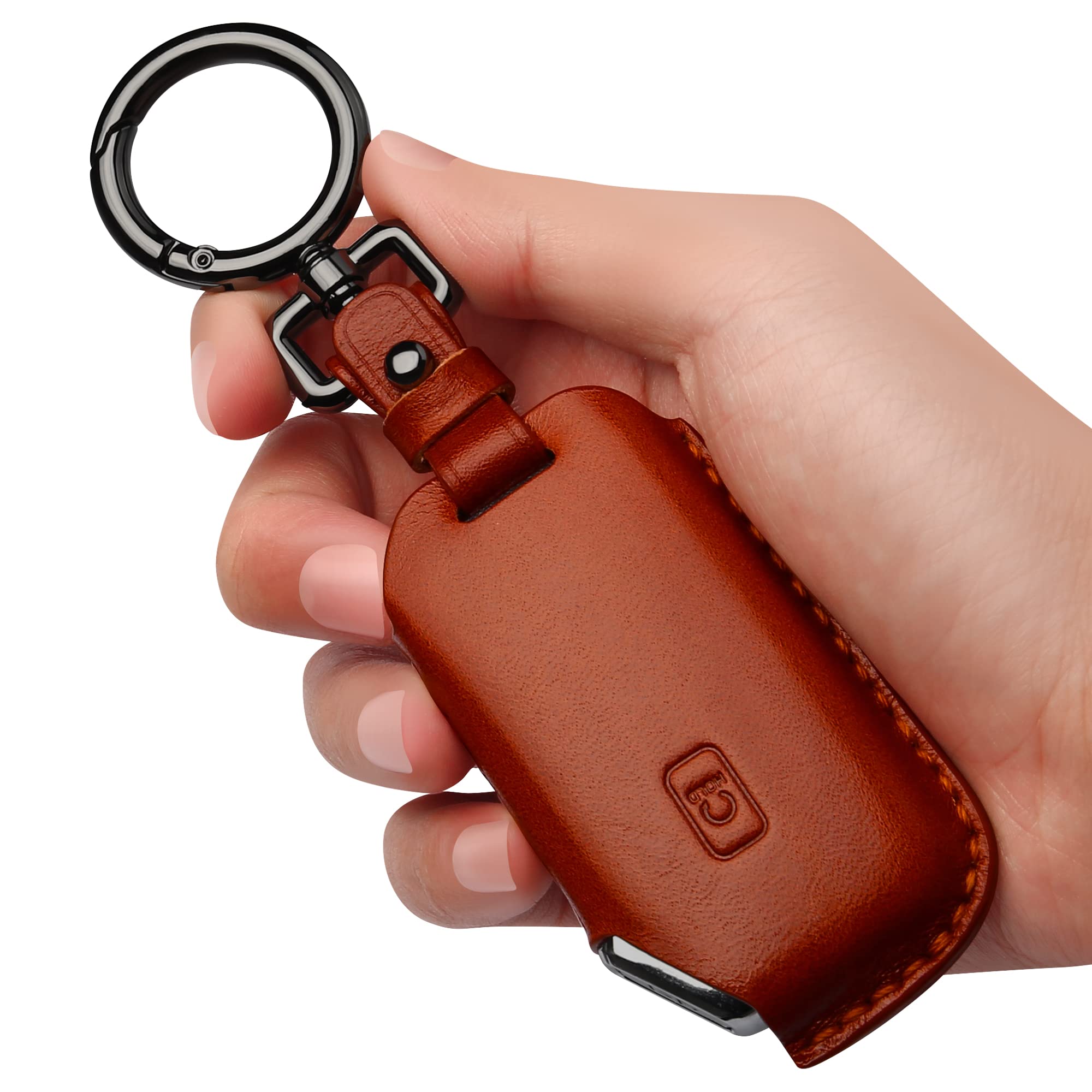 Photo 1 of Tukellen for Kia Key Fob Cover Leather,with Keychain compatible with Cerato Ceed Forte NIRO Sorento Seltos Sportage Soul Telluride,Remote Key-Brown