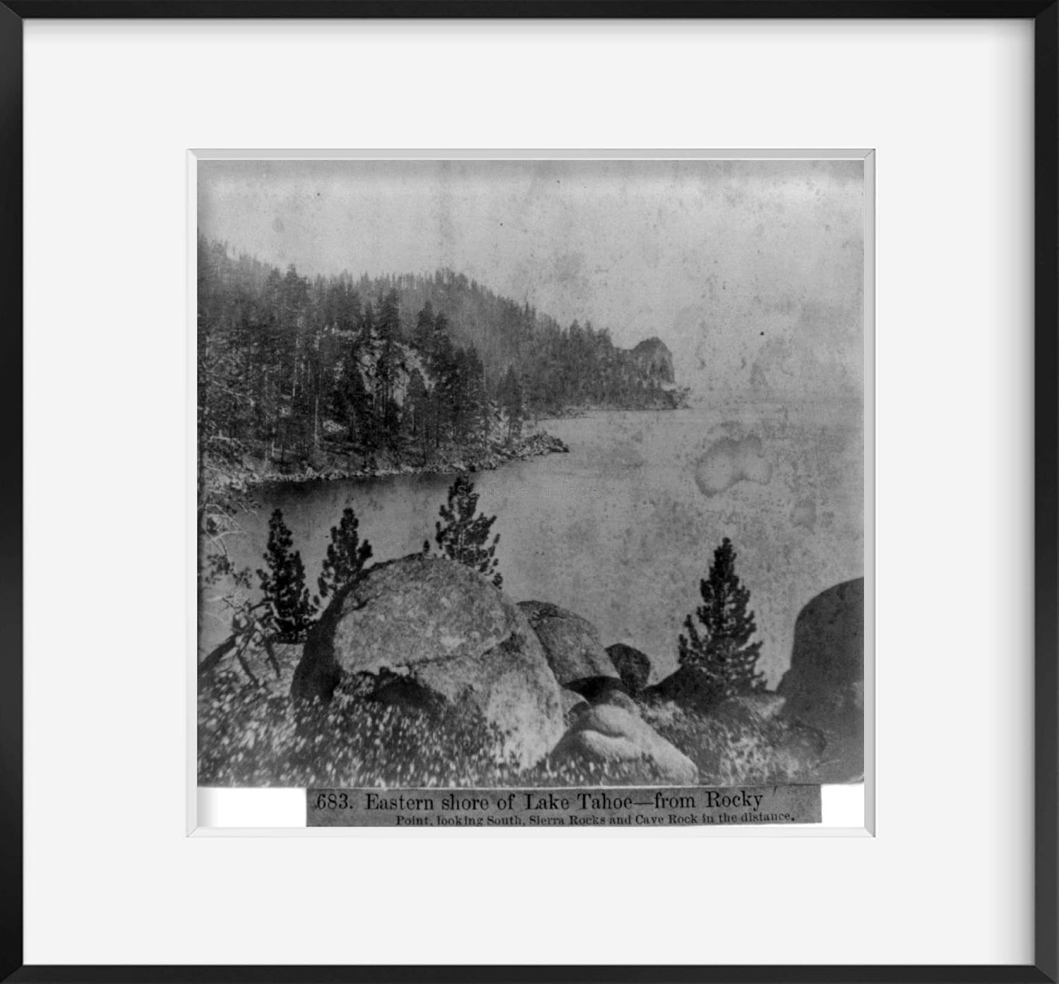 Photographs - INFINITE PHOTOGRAPHS Photo: Eastern Shore of Lake Tahoe,Rocky Point,Sierra Rocks,Cave Rock,Nature,1866