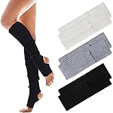 Twistover 3 Pairs Cashmere Winter Dance Leg Warmers Wool Knitted Stirrup Leg Warmers for Women Girls Ballet Dance Yoga