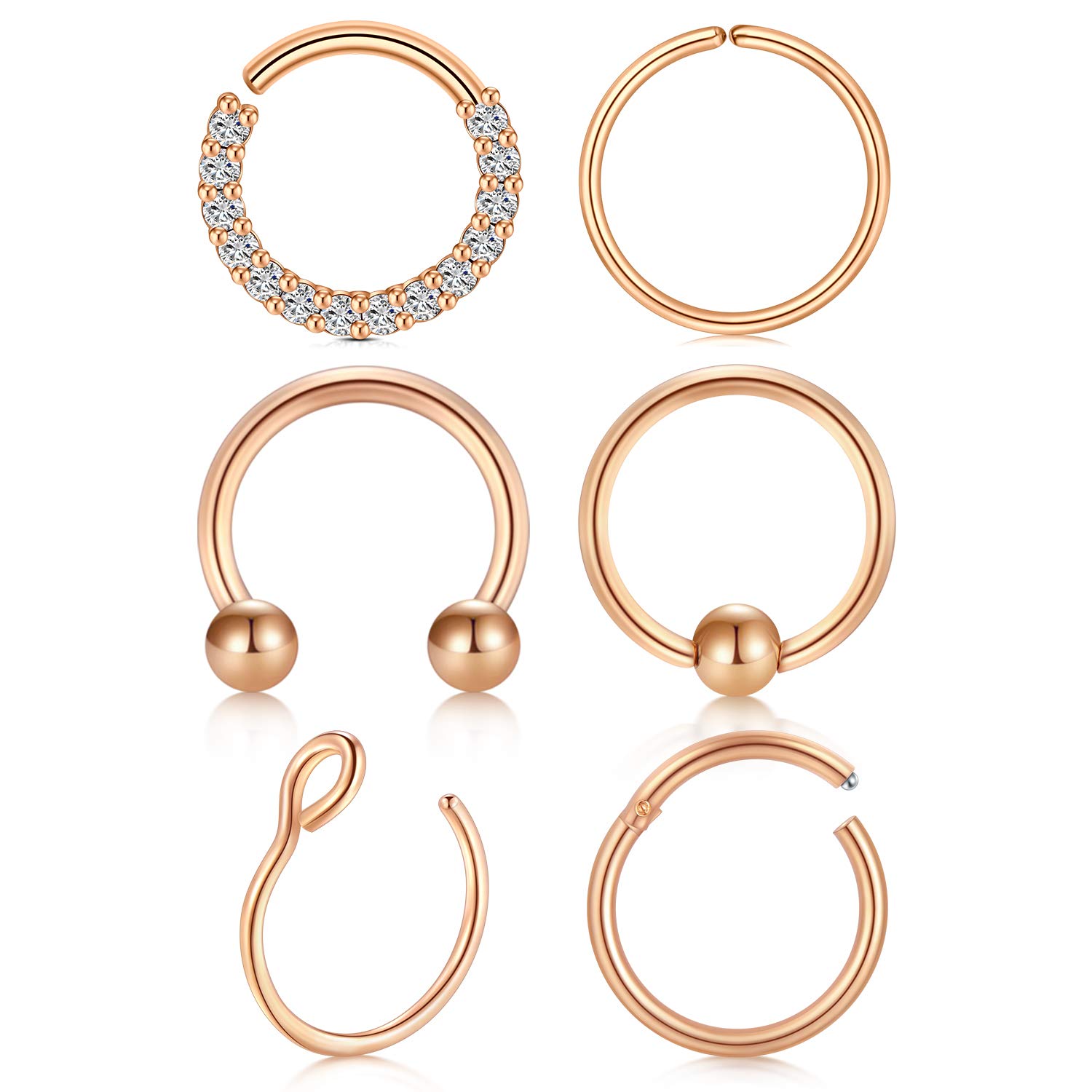 VFUN Nose Rings Stainless Steel Septum Nose Hoop Ring for Women Nostril Piercing Jewellery Nose Hoop Rings Daith Piercing Jewellery