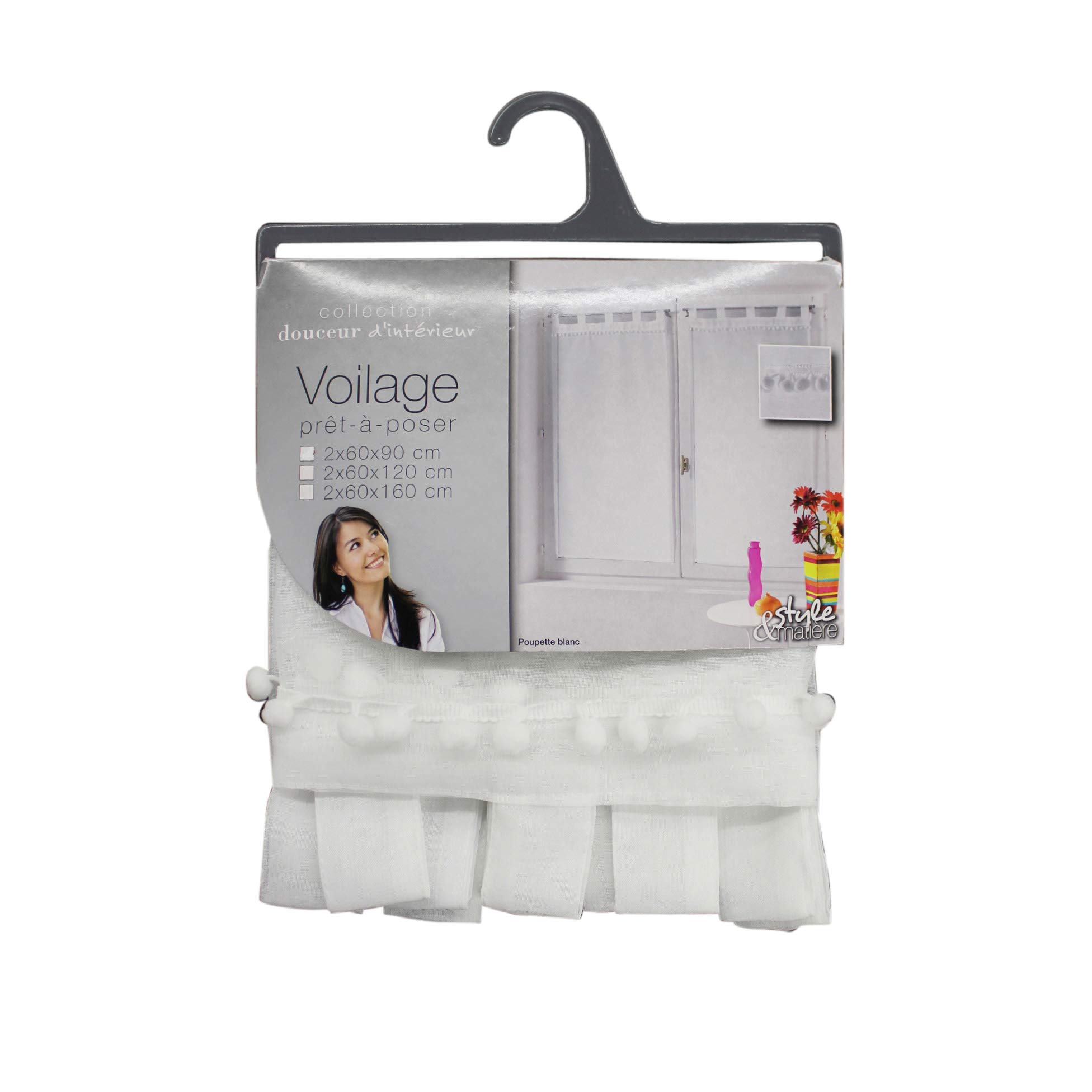 Douceur d 'Intérieur Doll Straight Striped Curtain Loops, Polyester, red, 160x60 cm