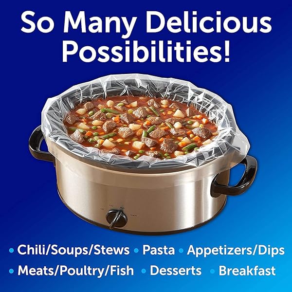 REYNOLDS KITCHENS SLOW COOKER LINERS, REGULAR (FITS 3-8 QUARTS), 6 COUNT