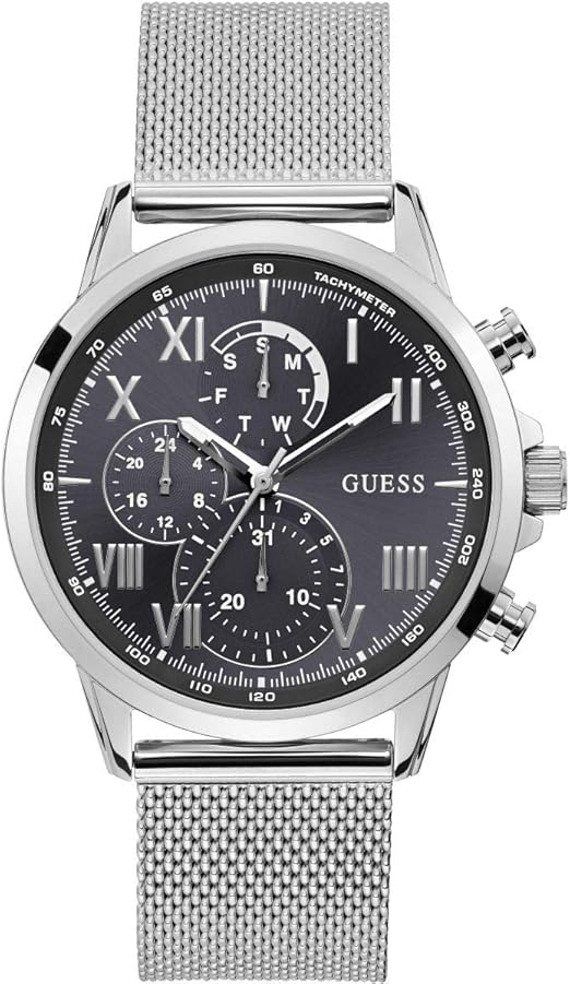 Amazon Com Guess Men S Guess Mens Watch Porter Silver 44mm