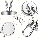 FINDMAG 2 Pack Large Magnetic Hooks 100 LBS Swivel Carabiner 32 mm Neodymium view 4