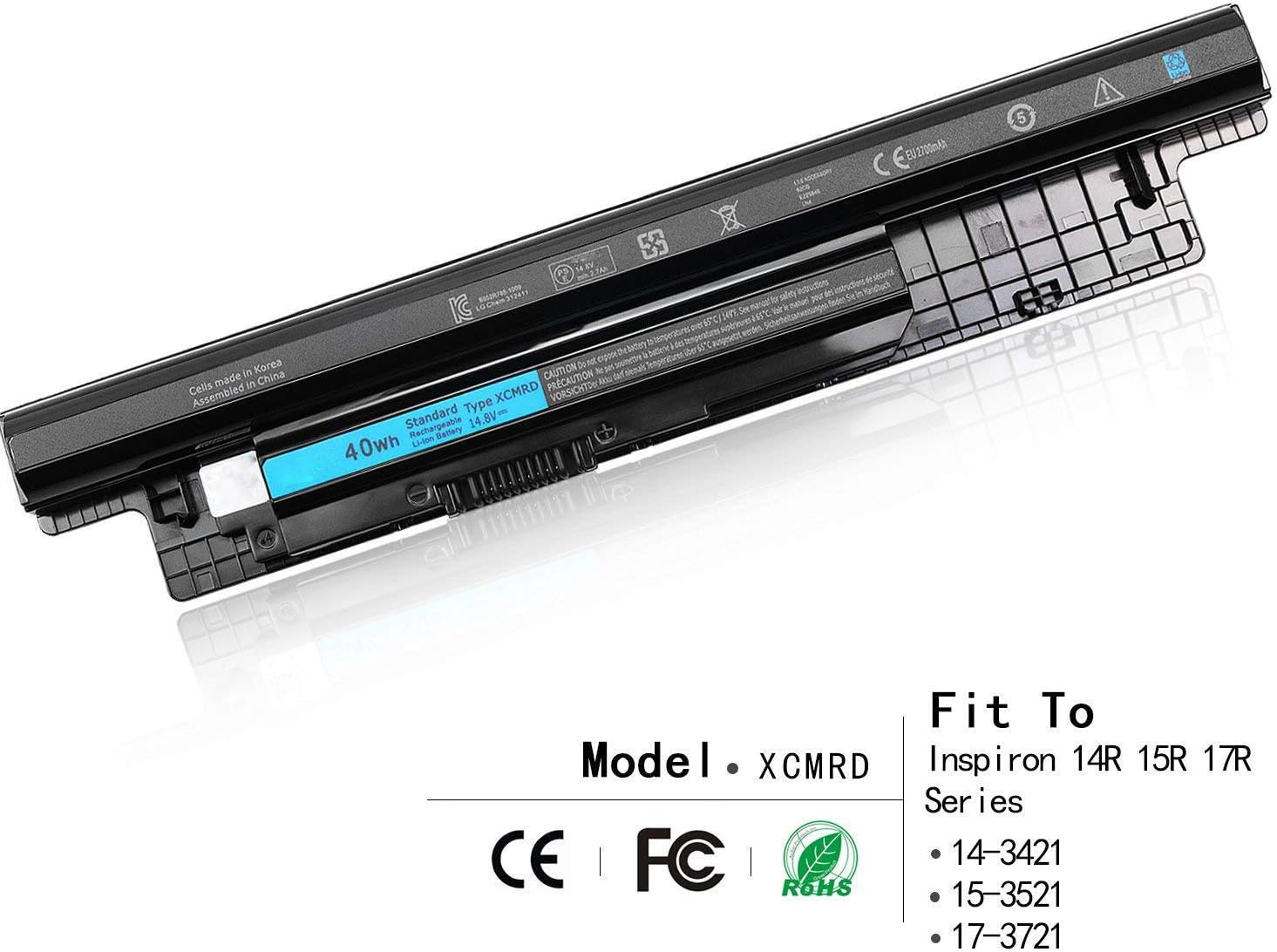XCMRD MR90Y Laptop Battery Replacement for Dell Inspiron 15 3000 Series 15-3537 15-3542 15-3543 15-3541 15-3521 15-3531 i3531 i3542-6000bk 17 3721 3737 17R-5737 15R 5537 5521 14 3421 5421(14.8V 40Wh) - Image 4