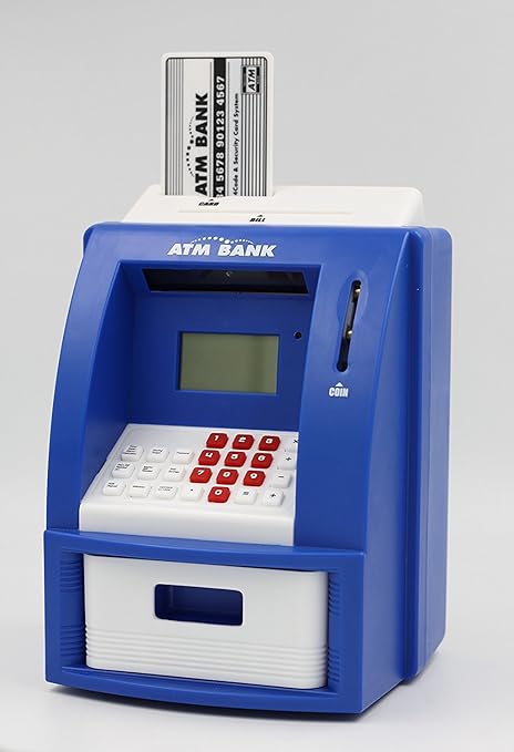 like teller atm bank perfect toy to instill saving habit
