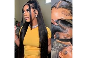 JUBOTIN 13x6 HD Lace Front Wigs Human Hair Straight 180% Density Human Hair Wig 13x6 Straight Wigs for Black Women Glueless 13x6 Lace Front Wigs Human Hair Pre Plucked Lace Front Wigs 28 Inch