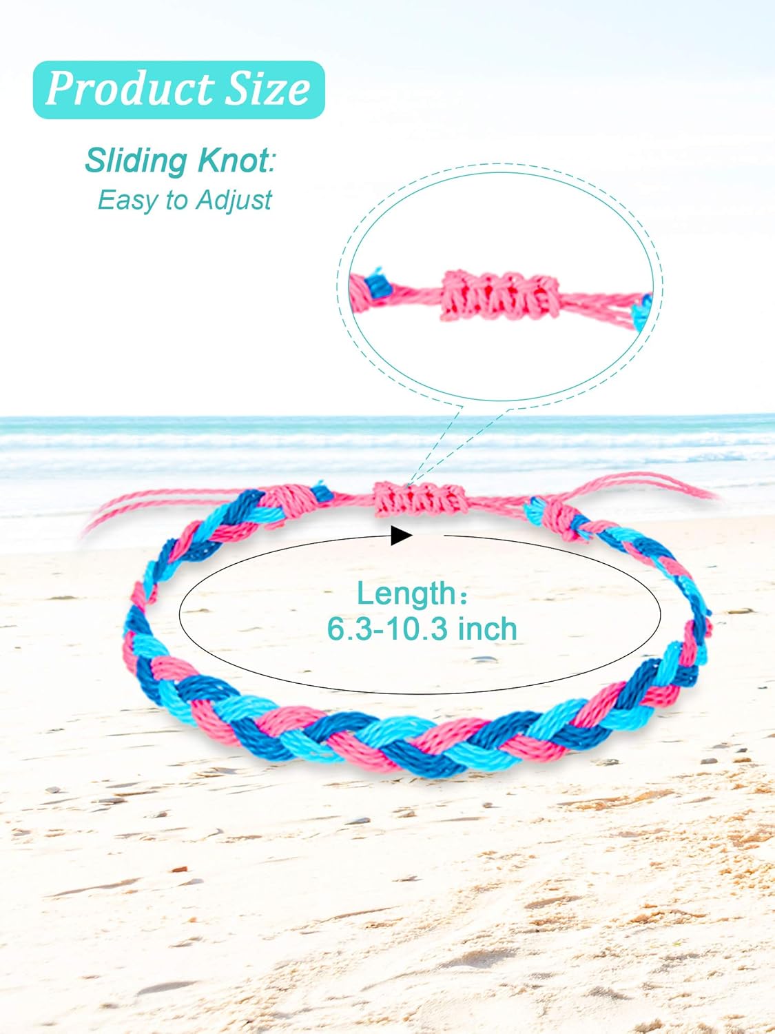 29 Pieces Adjustable Surfer Wave Bracelet Summer Ocean Strand Bracelet Waterproof Handmade Friendship Bracelet Sunflower Shell Bracelets Anklets Jewelry for Women Teen Girls: Clothing