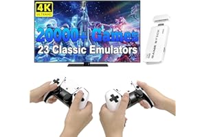 XISKT Retro Gaming Console, 20,000+ Retro Game Stick, 23 Emulators Console, 4K HD HDMI TV Video Games, Includes 2 Wireless 2.4GHz Controllers,Plug and Play Video Games for TV(64GB)