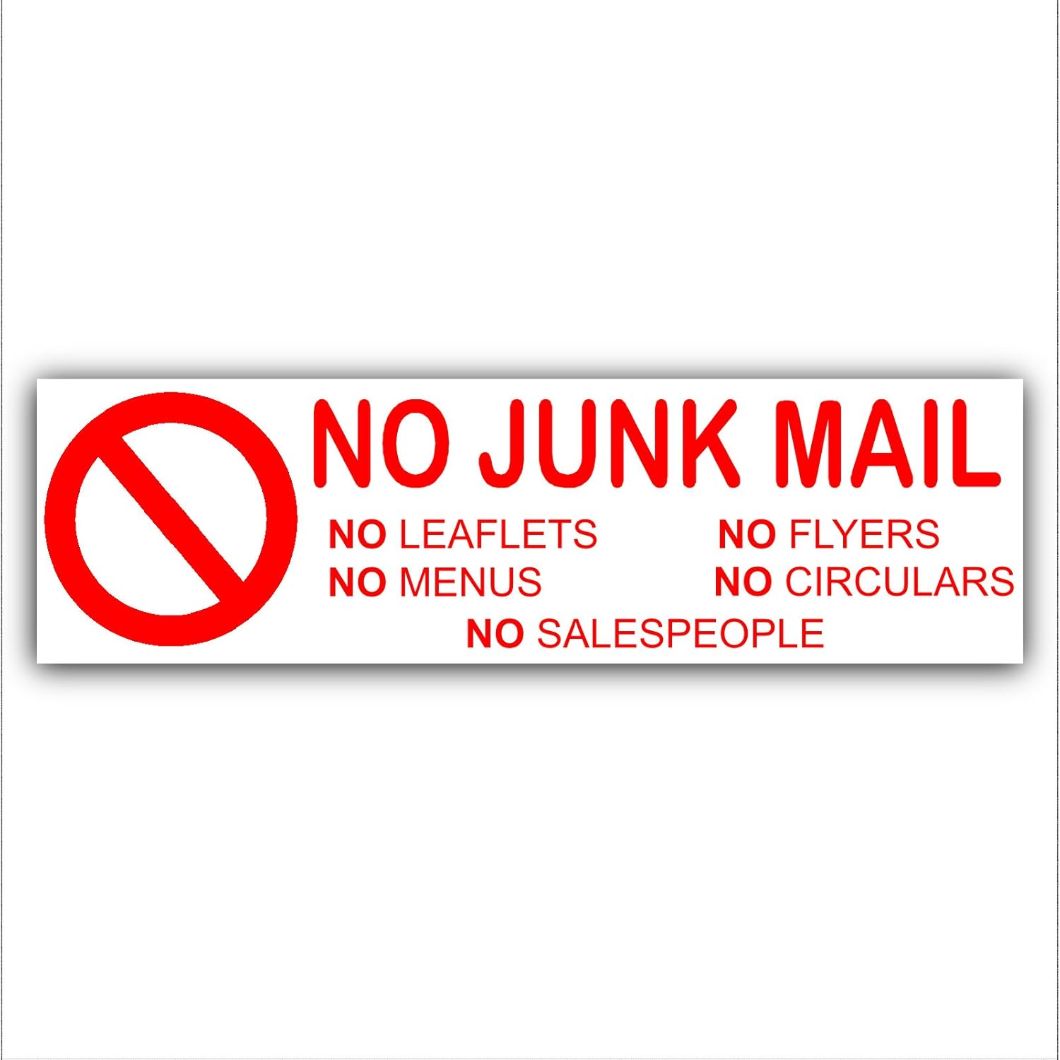 No Junk Mail,Leaflets,Menus,Flyers,Circulars,Salespeople