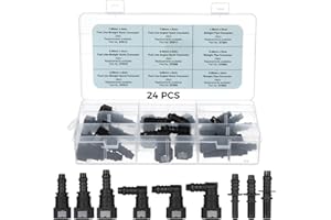 yeesport 24 PCS Assorted Fuel Line Quick Connector Kit, Automobile Fuel Line Replacement Connectors, Car Fuel Line Adapter Set for Convenient Replacement