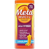 Metamucil 4-in-1 Psyllium Husk GLP-1 Friendly Fiber Supplement, Sugar-Free, 72 teaspoons, Orange Flavored, Daily Fiber Powder for Digestive Health, made with Plant-Based Psyllium Husk Fiber