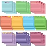 30 Pieces Inspirational Sticky Notes with Lines Sayings, 3 x 3 Inch Mental Health Colors Sticky Notes Appreciation Positive Gifts for Teacher Nurse Coworkers Work Office Supplies