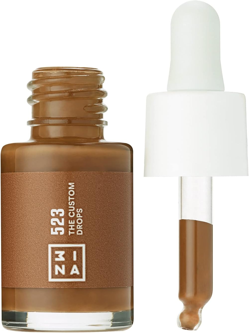 3INA The Custom Drops 523 Brown Foundation Mixer - Matte Oil-Free Vegan