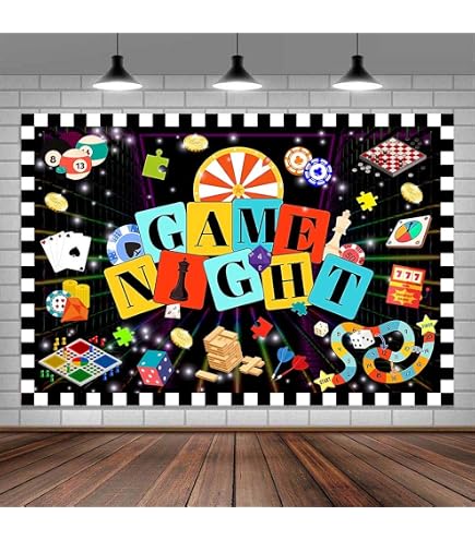 Spieleabend Hintergrund-Banner – 2,1 X 1,5 M, Polyester, Für Partys & Fotoshootings