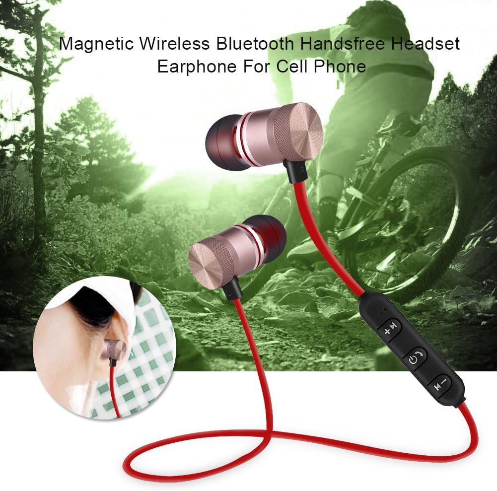 Bluetooth Headphones, Magnetic Wireless Bluetooth 4.1 Sports In-Ear Earphone Lightweight Headset with Mic 5 Hours Working time for iPhone, iPad, iPod, Samsung, etc.(Gold) - Image 4