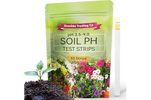 Dewilde trading co Soil pH Paper Test Kit – 50 Tester Strips (3.5-9 Range) – Use for Testing Garden Home Lawn Grass Vegetable Gardening Dirt Yard Compost Outdoor and Indoor Plants, Green
