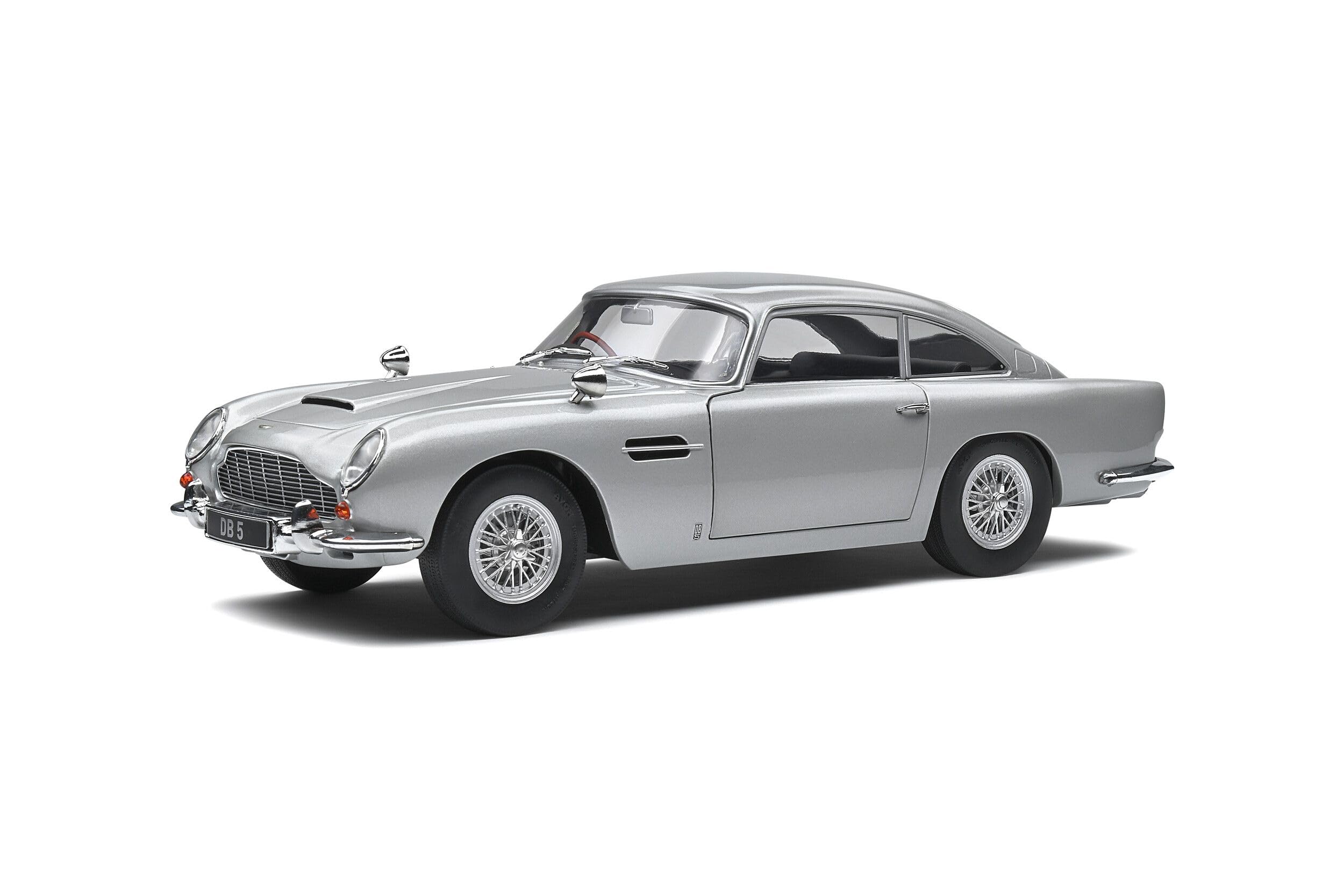 Solido S1807101 1:18 1964 Aston Martin DB5-Silver Birch Collectible Miniature car, Silver