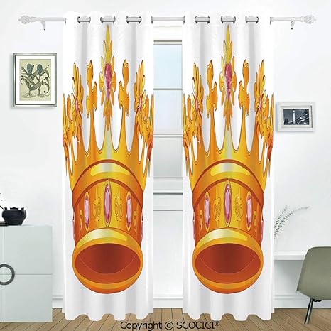 Buy Scocici Blackout Curtains Reversible Thermal Insulated Golden