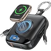 Portable Charger, 10000mAh 22.5W Fast Charging Power Bank with Built-in Cables, Travel Essentials Battery Pack with LED Display for iPhone, Portable iWatch Charger for 11/10/9/8/7/6/5/4/SE/Ultra Black