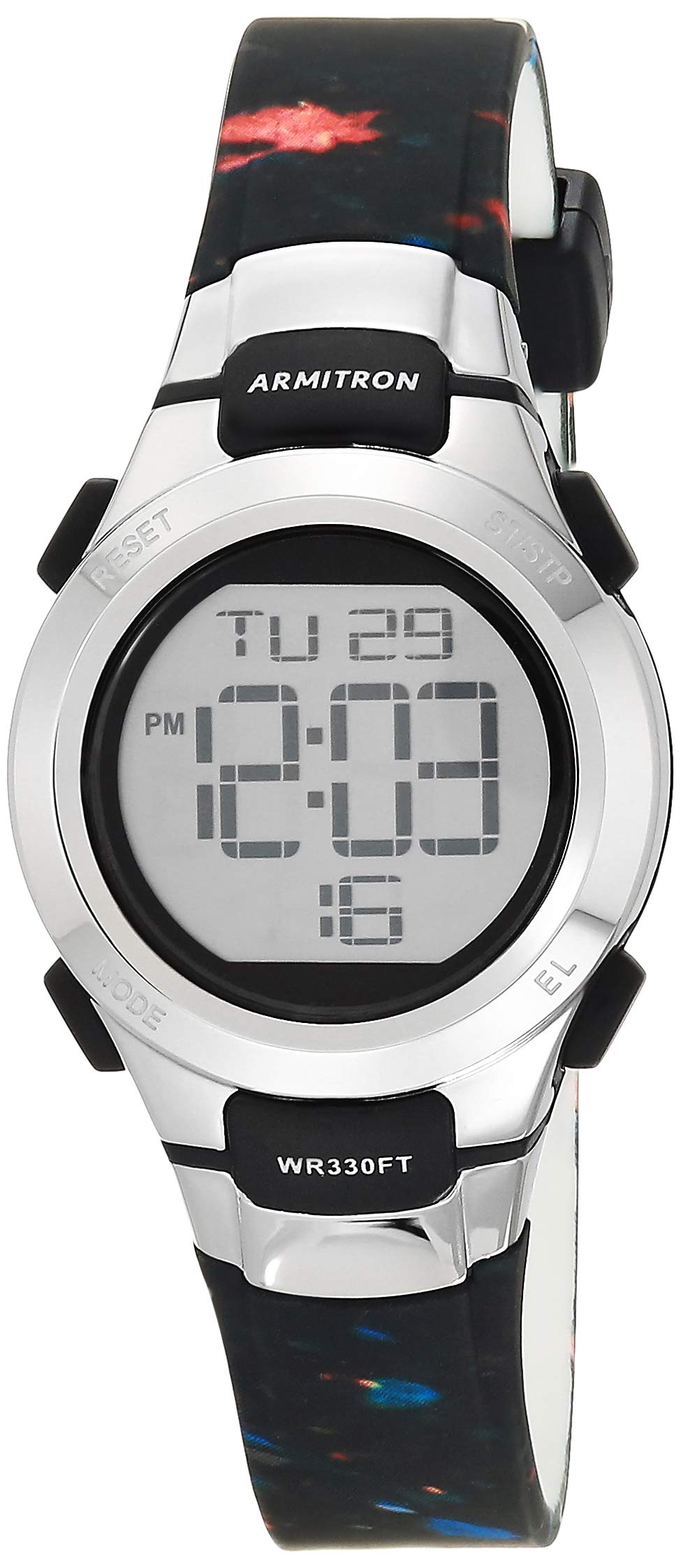Armitron Sport Women's Digital Chronograph Resin Strap Watch, Black/Multi