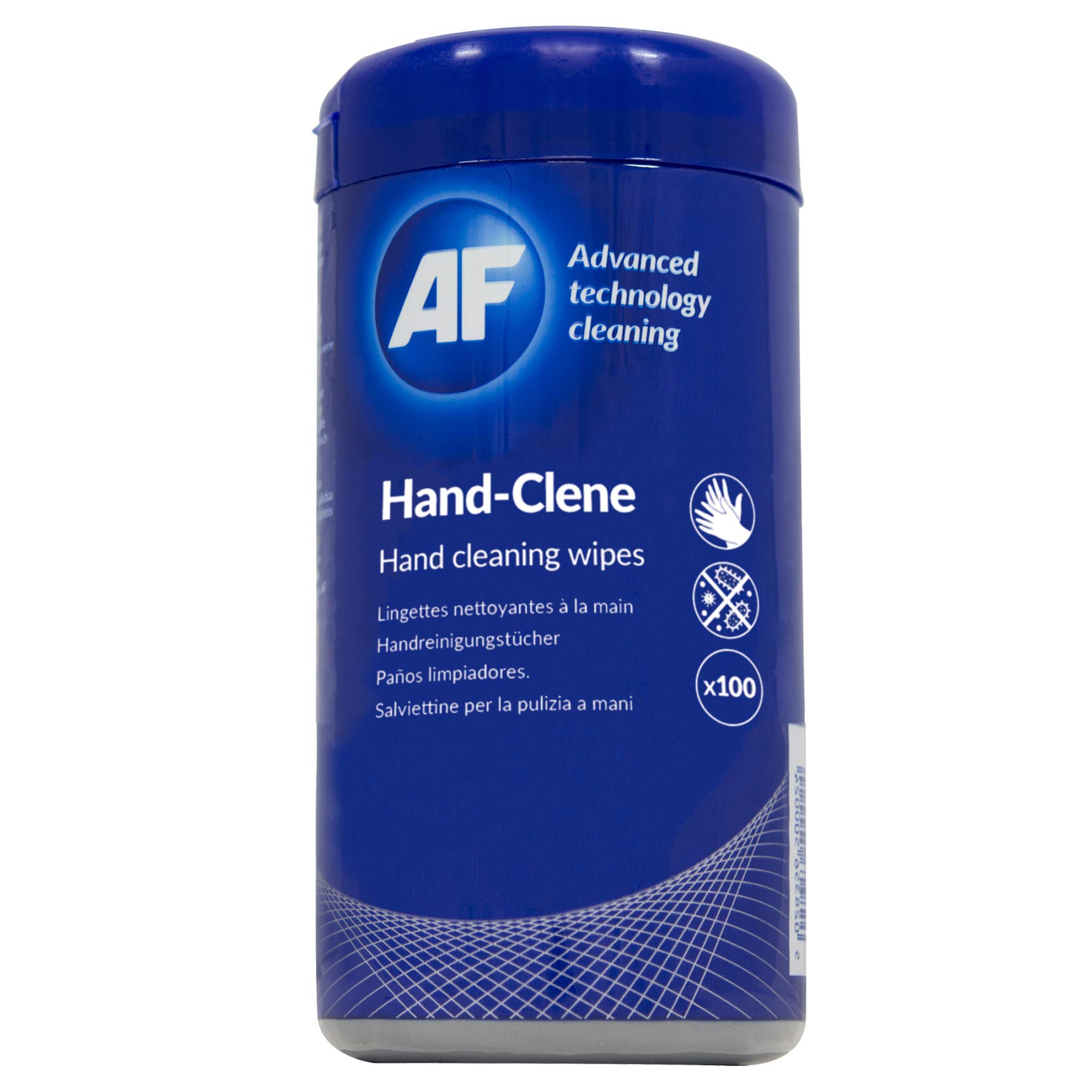 AF Hand-Clene - Hand Cleaning Wipes - 100 X Recyclable Wipes for Cleaning Dirt from Hands Quickly, Blue, HCW100T