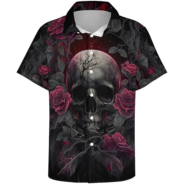 Amazon.com: Skull Hawaiian Shirt for Men - Women Pirate Tropical
