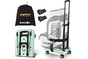Jogtlyer Car Seat Dolly for Airport Folding Car Seat Travel Cart for Airplane - Car Seat Roller with Wheel Cart Carrier with 