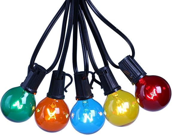 Guirlande Guinguette Raccordable Avec 25 220v G40 Ampoule Multicolore Etanche 7 65metres Decoration Interieur Et Exterieur Pour Patio Cafe Jardin Decoration De Parti Amazon Fr Cuisine Maison