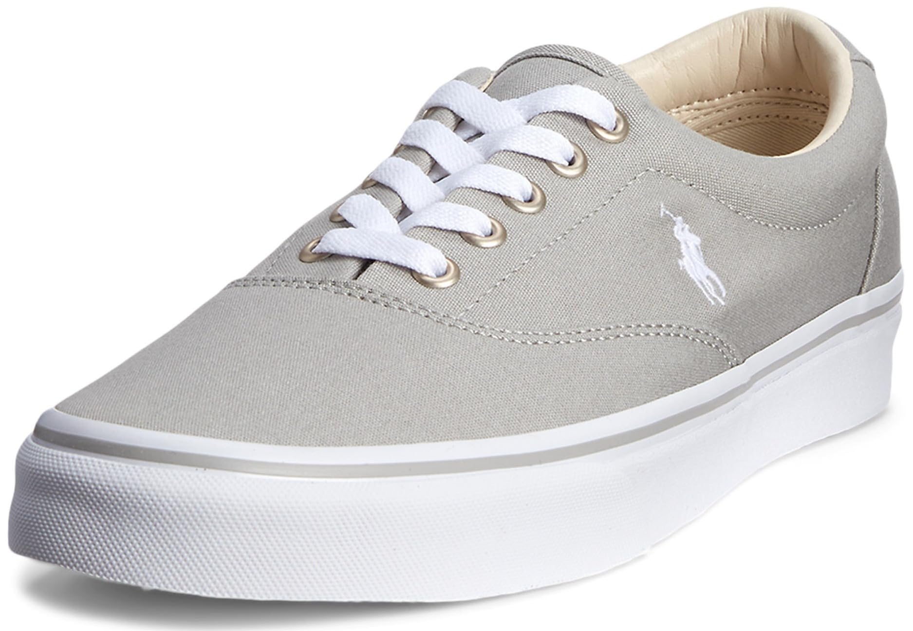 POLO RALPH LAUREN Mens Keaton-Pony Sneaker, Soft Grey/White 11.5 M Image POLO RALPH LAUREN Mens Keaton-Pony Sneaker, Soft Grey/White 11.5 M Image