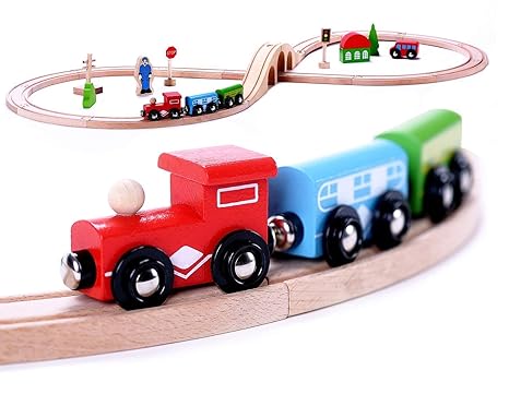 wooden magnetic train