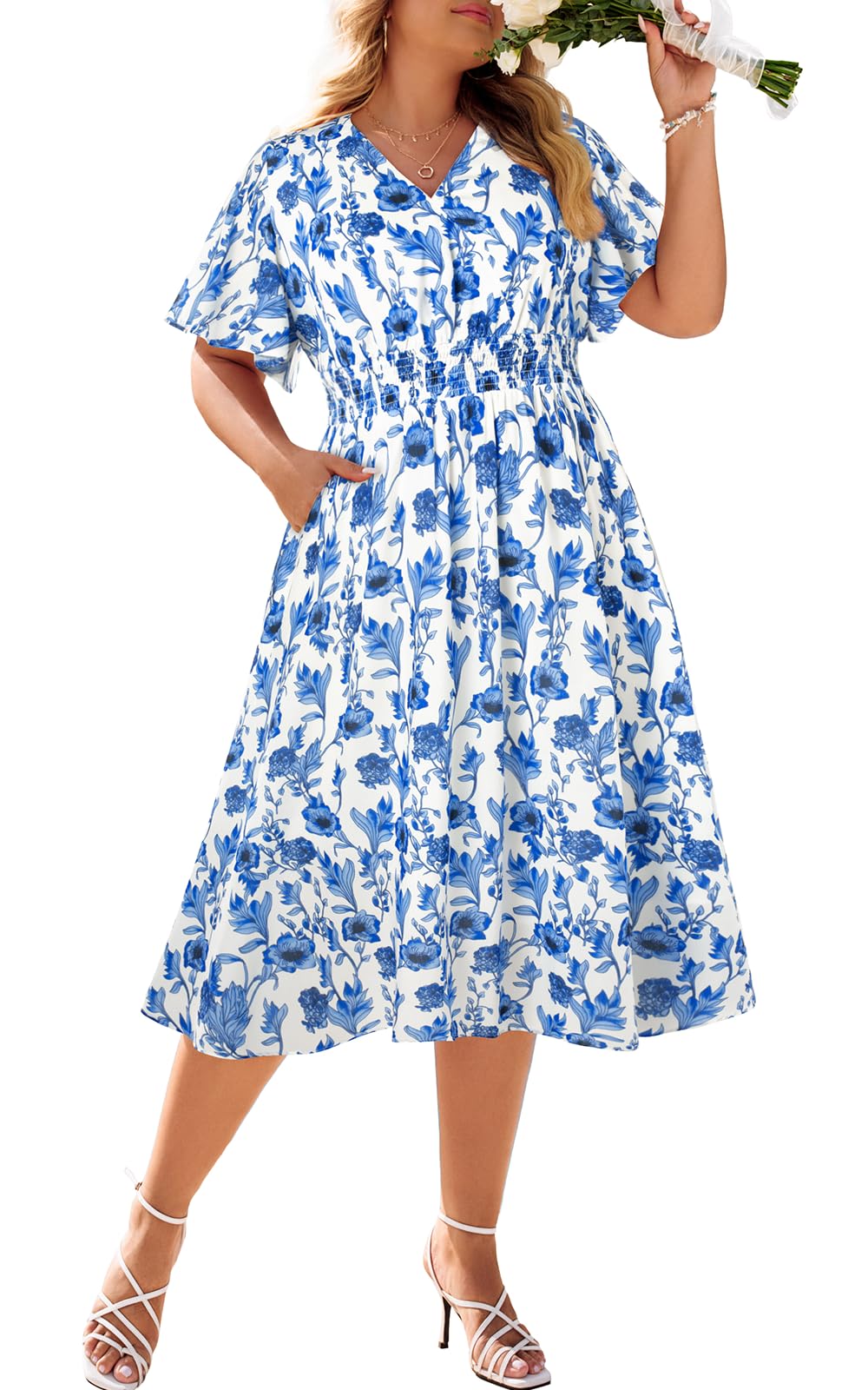 Hanna Nikole Women's Plus Size Boho Floral Maxi