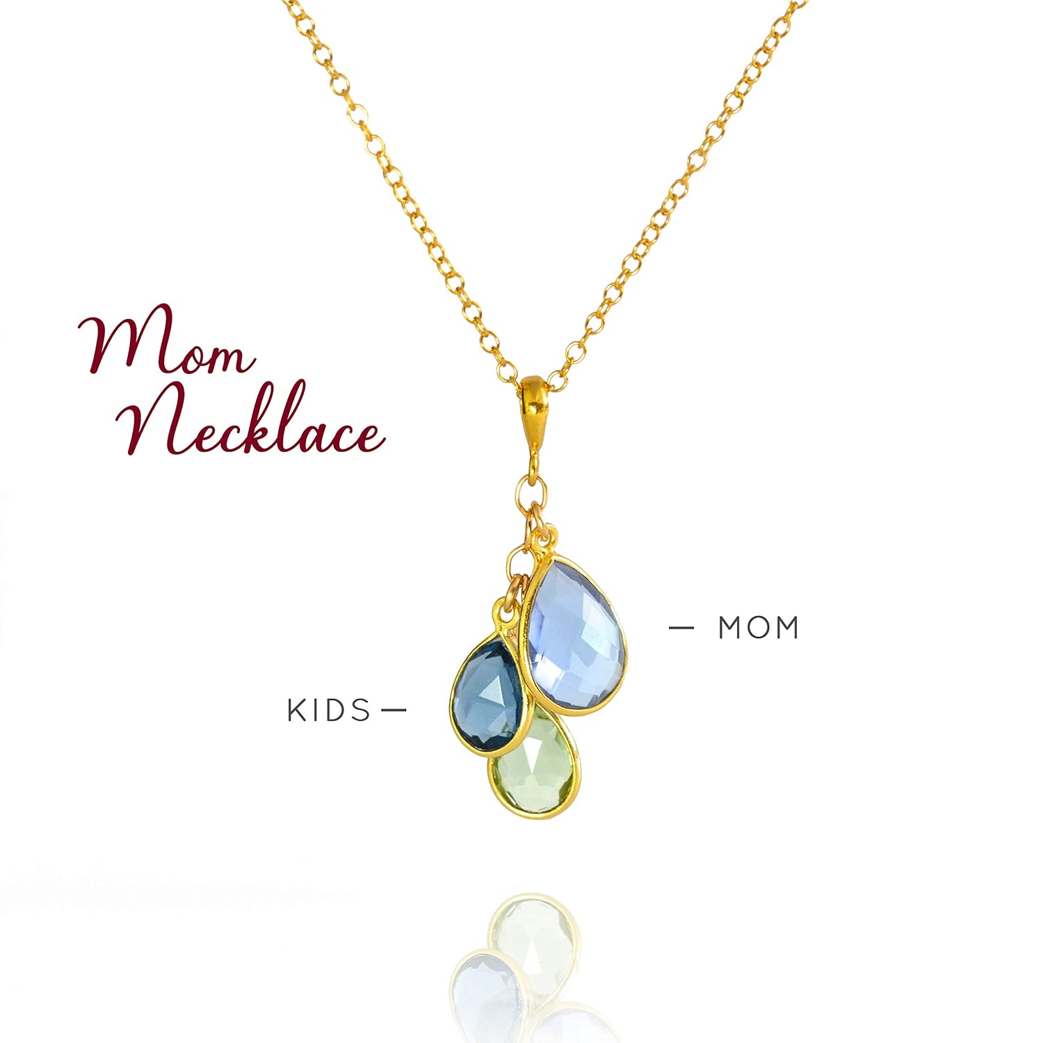 kid birthstone necklace for mom