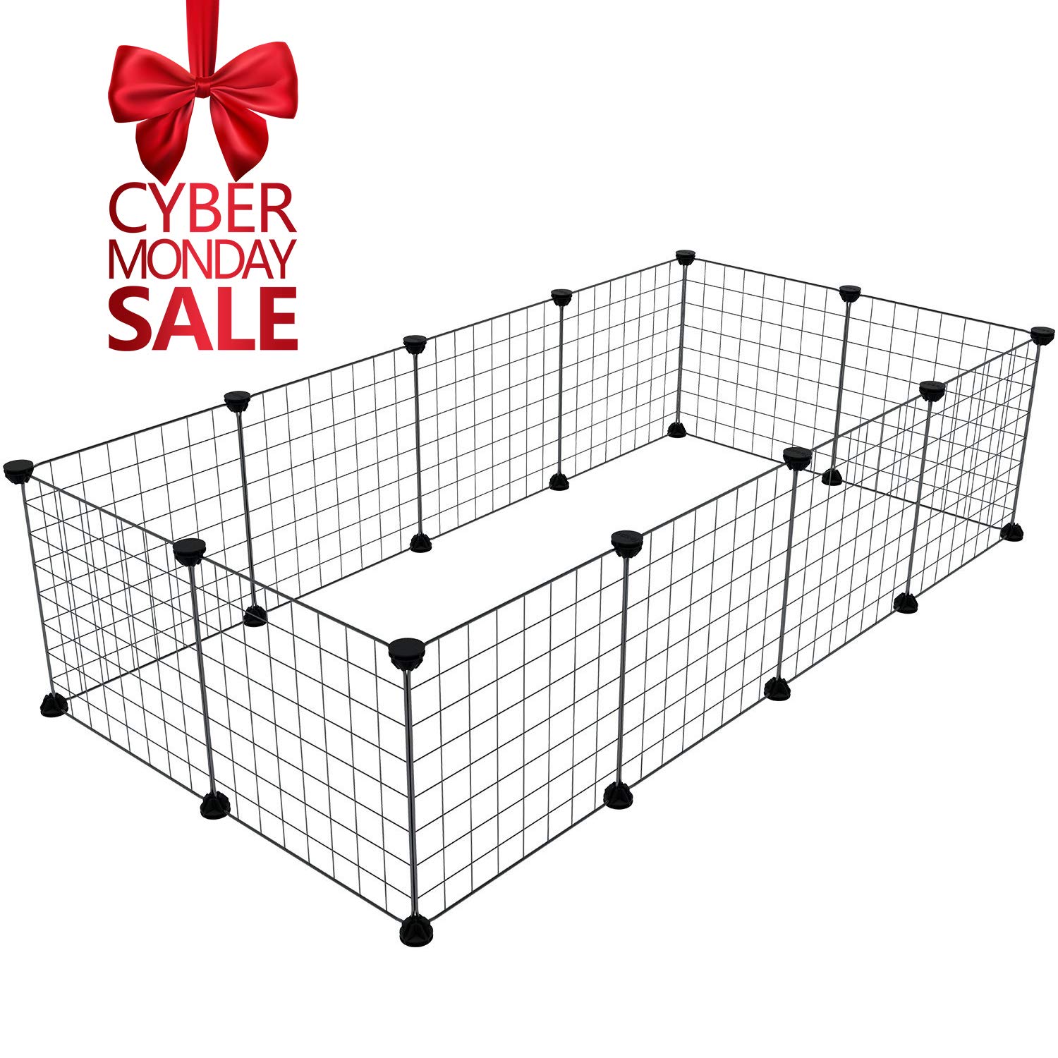 Tespo Pet Playpen Animal Fence Cage DIY Exercise Pen Crate Kennel Hutch Small Animals, Bunny, Rabbit, Puppy & Guinea Pigs, Indoor Upgrade