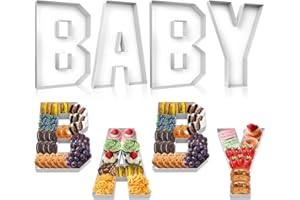 CARDOBIR 4 PCS Baby Charcuterie Board Letters, 12'' Cardboard Letters for Charcuterie, Letter Charcuterie Board Box, Fillable Cardboard Letters Chocolate Candy for Baby Shower Party Favors (Baby)