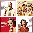 Watersay 100 Pcs Funny Cocktail Napkins Call Me Cocktail Napkins Retro Holiday Decorative Bar Supplies for Adult Funny Gifts Christmas Tea Party(Vintage Red)
