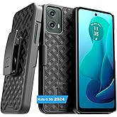Designed for Motorola G 5G (2024) Case with Belt Clip Holster NOT for Moto G (2023)- Kickstand Cover Phone Case - Black