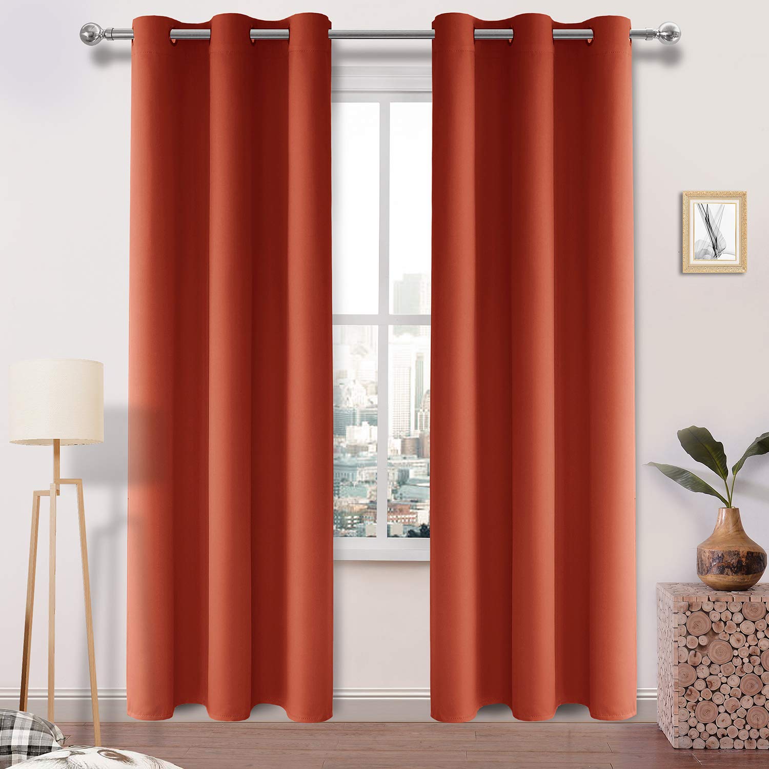 Amazon Com Dwcn Orange Blackout Curtains Thermal Insulated Room