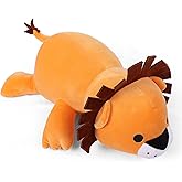Popest Weighted Lion Stuffed Animals 24" 4.2lbs,Cute Cuddle Plushie Toy Weighted Plush Throw Pillow for Children Kids Adults(Lion)