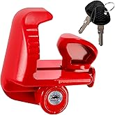 Nicunom Trailer Hitch Lock, Universal Lock Trailer Heavy Duty Coupler Locks with Keys, Red Trailer Tongue Lock for Vehicle To