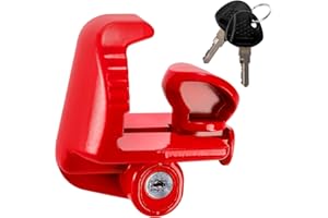 Nicunom Trailer Hitch Lock, Universal Lock Trailer Heavy Duty Coupler Locks with Keys, Red Trailer Tongue Lock for Vehicle To