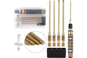 INJORA Hex Screwdriver 4 in 1- Allen Wrenches Set 1.5mm 2.0mm 2.5mm 3mm with 12mm Wheel Hex- RC Tool Kit for Traxxas TRX4 Arr