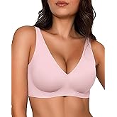 Gailife Deep V Jelly Bras for Women No Underwire Wireless Seamless Push Up Bra Comfort Support Plunge Bralette Full Coverage