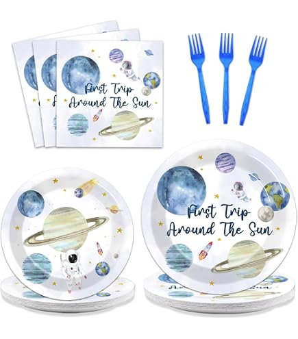 Hombae First Trip Around The Sun Decorations Boy, Outer Space 1st Party