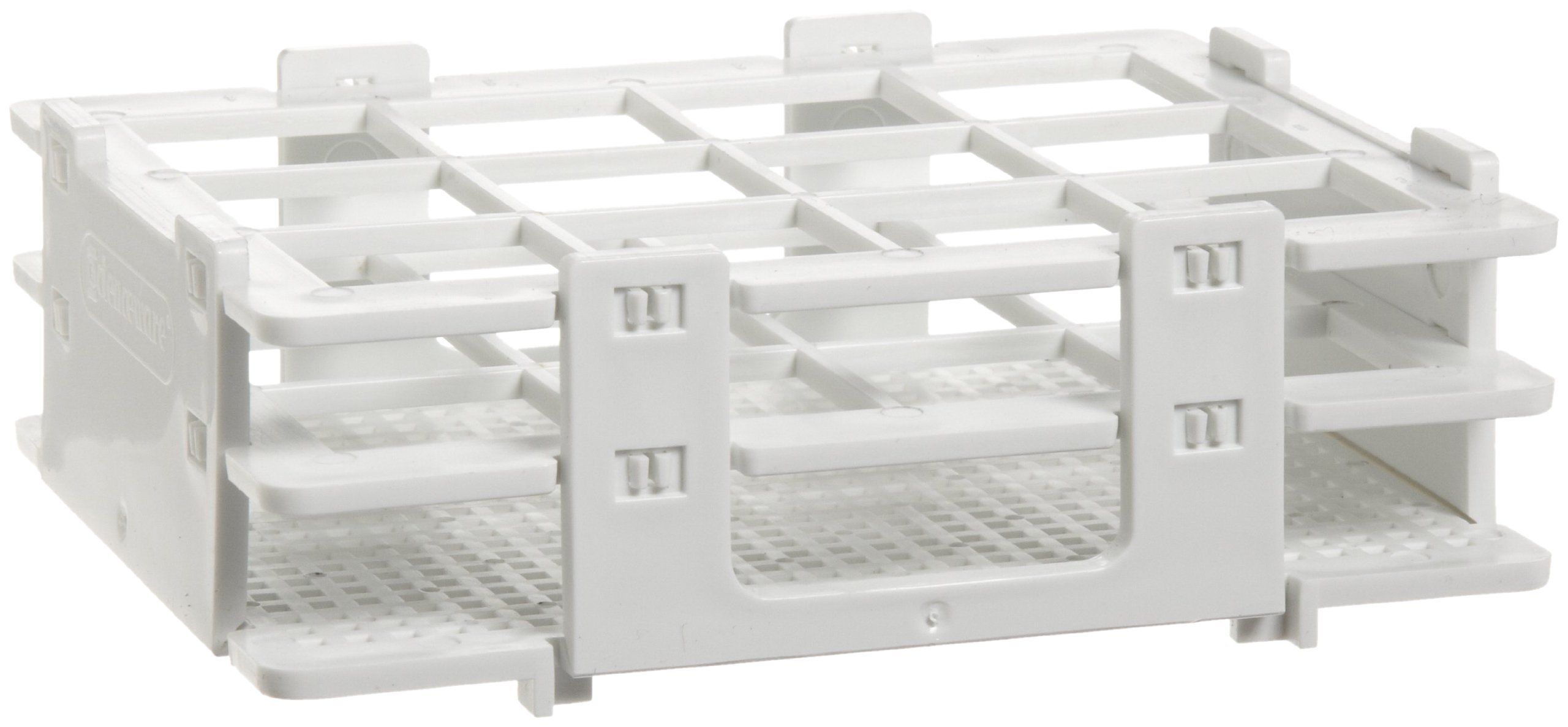 Bel-Art F18514-0025 No-Wire Bottle and Vial Rack; 20-25mm, 12 Places, 5.08 x 4.15 x 1.70 in, Polypropylene