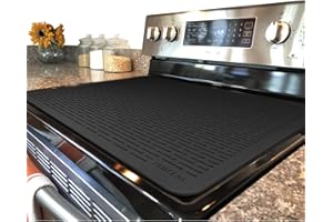 YUHFERA Stove Top Cover for Electric Stove - Silicone Stove Mat for Glass Top, Glass Cooktop Protector For Kitchen,Multi-functional Oven Covers for Electric Stove (Black,28 x 20)