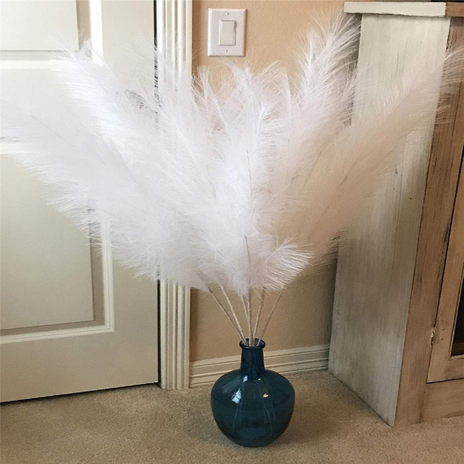Buy White Pampas Grass, Faux White Pampas Grass for Home Decor, 5Pcs