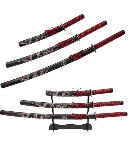 Amazon.com : BladesUSA Jl-021Bl4 Katana Samurai Sword Set, 3-Piece